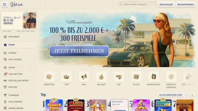 Vipluck — Casino ohne OASIS mit VIP-Cashback